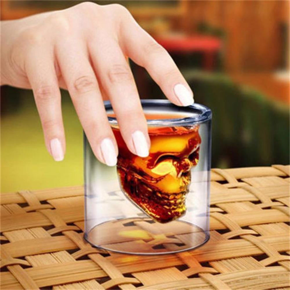 Glass Wine Glass Household Water Cup Glass Double-layer Skull Cup Anti-drop High-value Cup