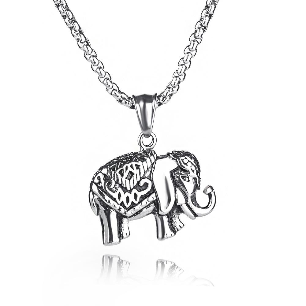 Hip Hop Necklace Accessories, Auspicious Elephant Pendant, Titanium Steel Necklace, Lucky Pig Necklace