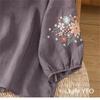 Embroidered Fashion Three-quarter Sleeve T-shirt Summer Loose and Thin Cotton Round Neck Pullover Small Shirt Top