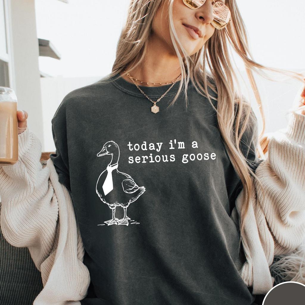 I'm a Serious Goose Comfort Colors® T-Shirt, Goose Shirt, Funny Shirt, Vintage Retro Graphic Shirt, Sarcastic T-Shirt, Meme Tee, Funny Gift