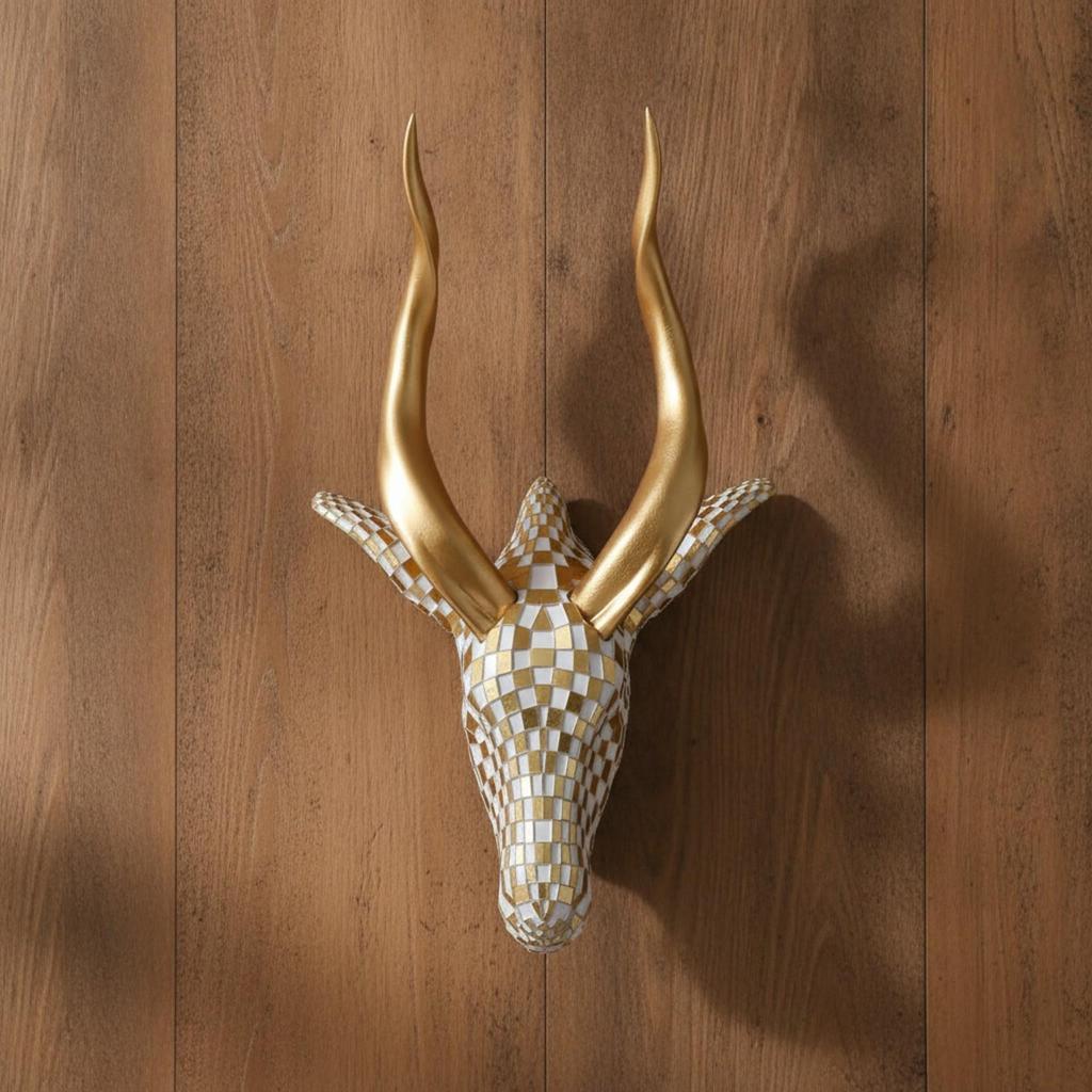 Resin Animal Head Wall Sculpture Modern for Office, Diverse Interiors