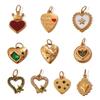 French Retro 18K Gold-Plated Stainless Steel Enamel Pendant Earrings & Necklace Series