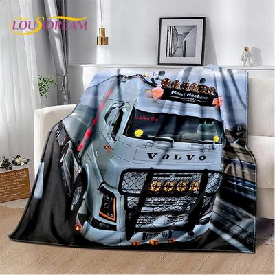 HD Volvo Truck Lorry 3D-Druck, weiche Flanelldecken, Überwurfdecke, bequeme Decke für Picknickbetten, Sofa, Zuhause, Schlafzimmer, Geschenke