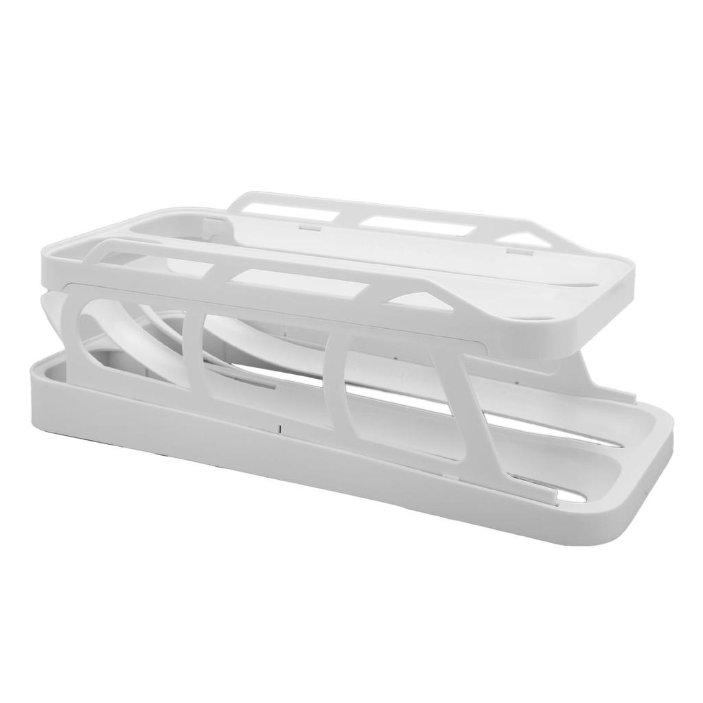 2 Tier Egg Dispenser Egg Holder Space Saving Rolling Eggs Dispenser   for Refrigerator Storage