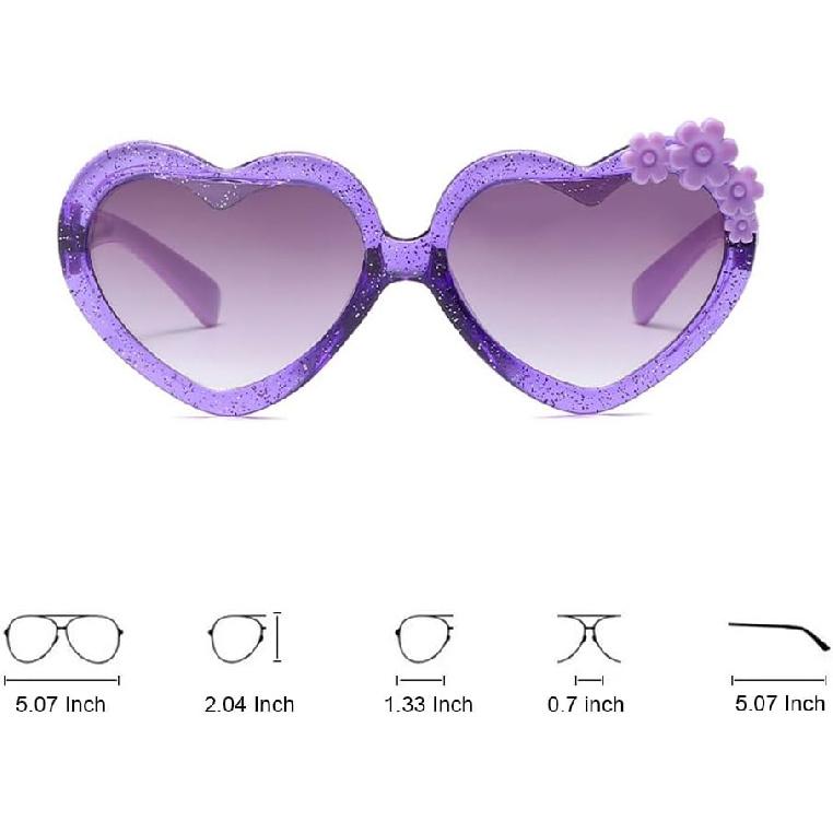 OZPYKAE Girl Heart Flower Sunglasses,Heart Shaped Cute Glasses UV 400 Protection Outdoor Girl Boy Gifts Eyewear Sunglasses