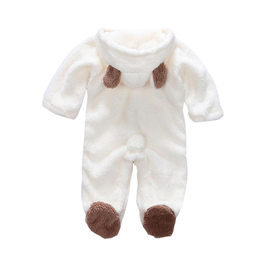 Kids' Coral Fleece Romper - Color Hooded Onesie