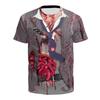 Summer Halloween skull digital printed shirt, men's and women's plus size crew neck short sleeves