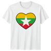 Myanmar Flag Heart Love TShirt Burmese Heritage Patriotism 2026 Birthday Gift