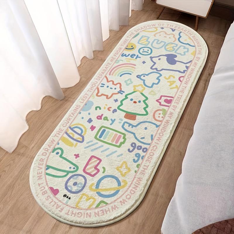 VIKAMA Cartoon Cute Carpet Soft Warm Bedside Blanket Winter Living Room Carpet Rug For Bedroom Bathroom Mat Doormat Home Decorat