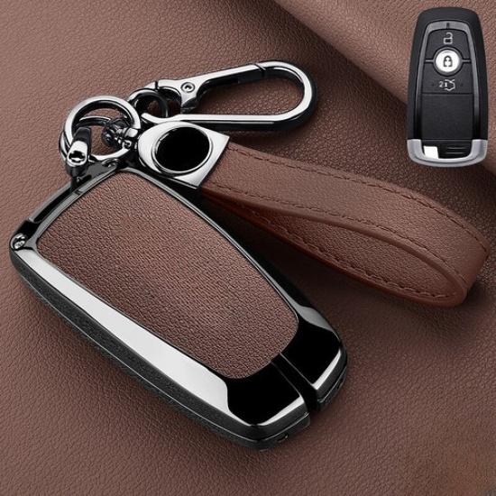 Zinc Alloy Leather Car Key Case Cover For Lincoln MKC Navigator Continental MKZ