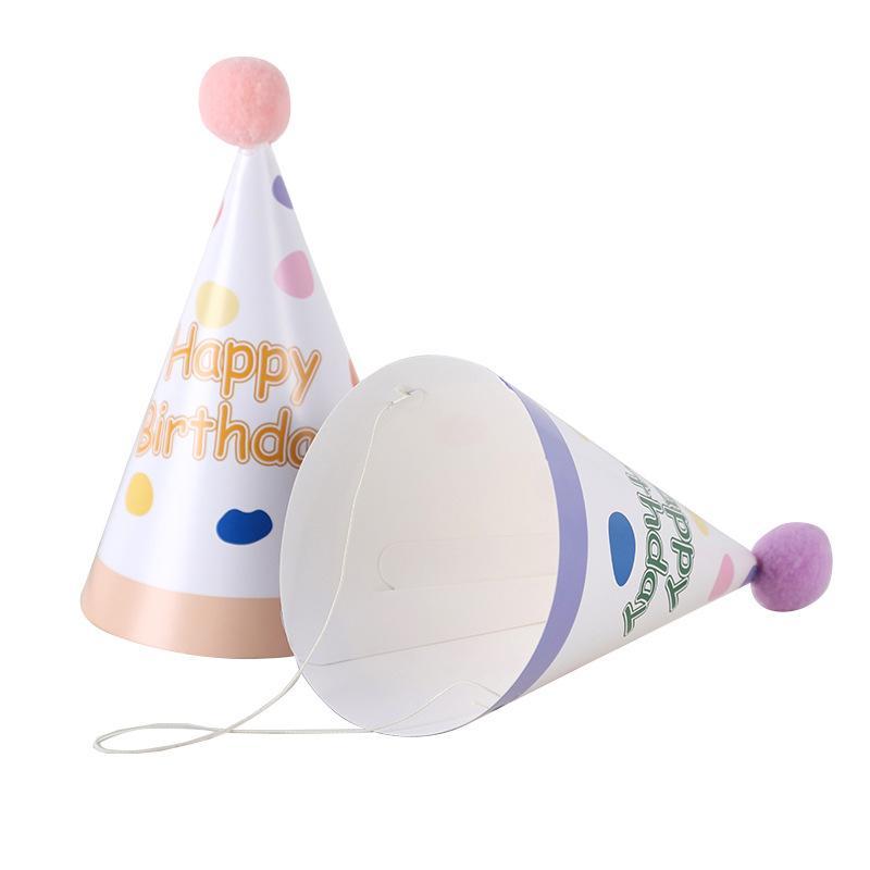 Birthday Party Hats 6pcs Shiny Metal Wire Lovely Happy Birthday Pattern for Kids Birthday Souvenir Party Decor Supplies