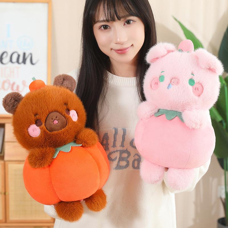 Creative Fruit Animal Rabbit Pig Doll Plush Toy Shiba Inu Capybara Doll Children's Soothing Ragdoll Doll