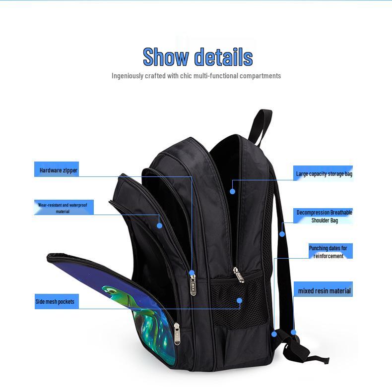 Customizable Spine Protection Backpack for Primary Students, Grades 1-6