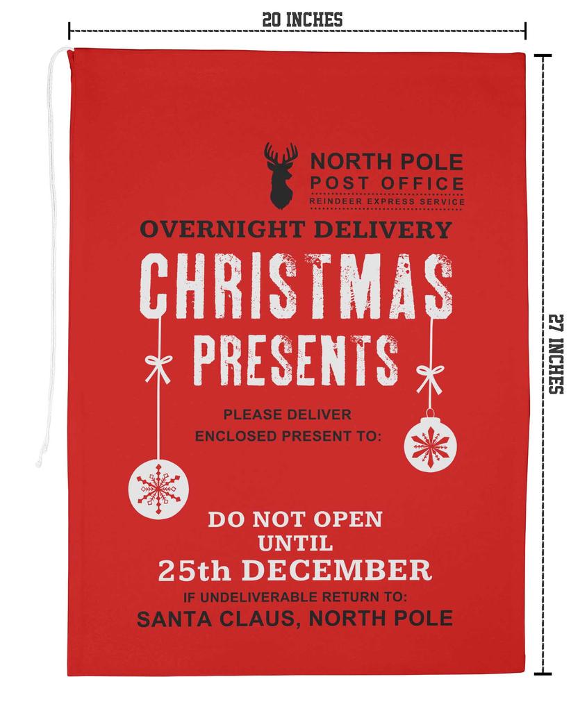 Printtoo 2 Pcs Santa Gift Sack for Kids Presents Xmas Bag Christmas Sack Personalized Bags Large 27x20 Inch