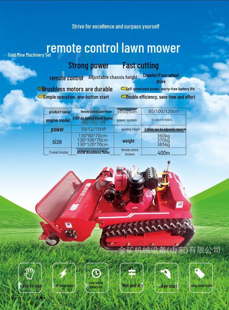 Remote-Controlled Diesel Crawler Lawnmower, Orchard Weeder, Self-Propelled, Export To Singapore