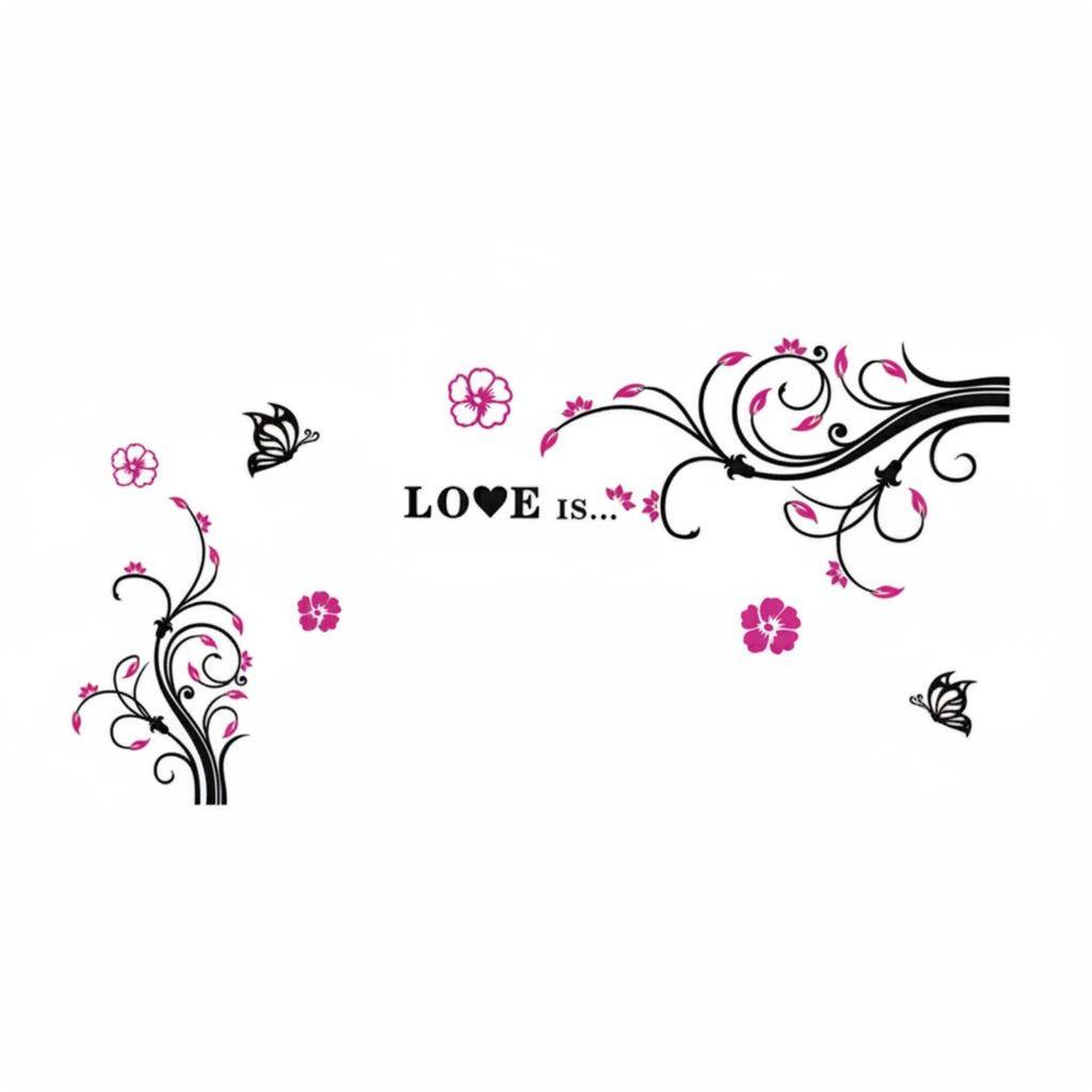 3D Acrylic Wall Decal Easy to Apply Floral Vine Wall Sticker Botanical Vine Decal Removable Home Decor Peel and Stick