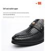 Men's Large Snake Print Leather Loafers, Sizes 38-46, Slip-on Business Casual Shoes