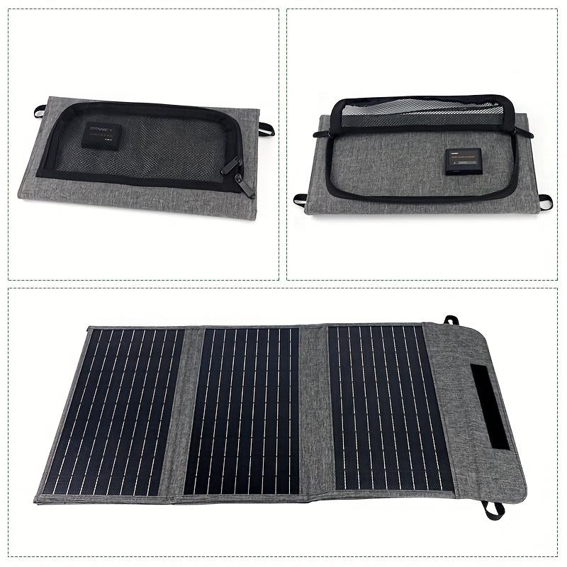Portable solar panels, a must-have for camping. A foldable solar charger suitable for power stations, with USB-A and Type-C outputs