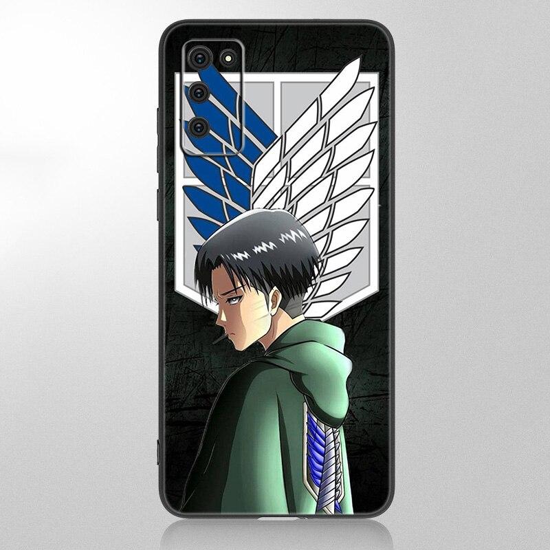 Husa Anime atac pe Titan pentru Samsung Galaxy A12 A02S A22 A32 A52 A72 A71 A51 A41 A31 A21 A11 A50 A70 A10S A20S Husa neagra