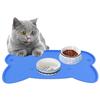 Food Grade Silicone Pet Feeding Mat Waterproof Non-slip Cat Food Mat Raised Edge Bowl Pad for Cats Dogs