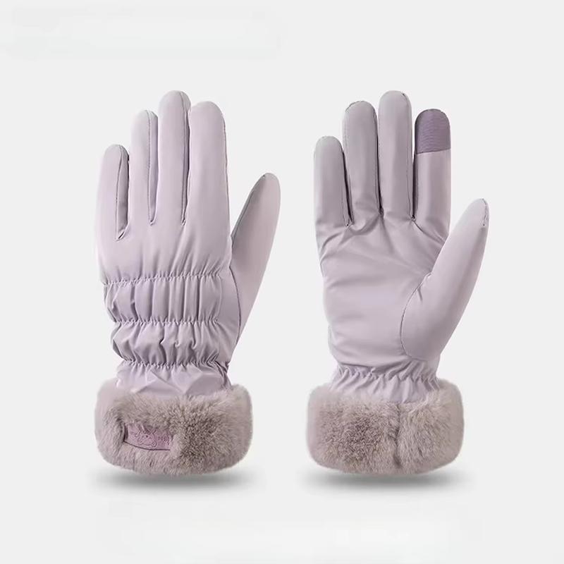 Winter Warm Thick Gloves Cute Little Bear Plush Wrist Waterproof Touch Screen Protector Warm Gloves Outdoor Skiing Equipment