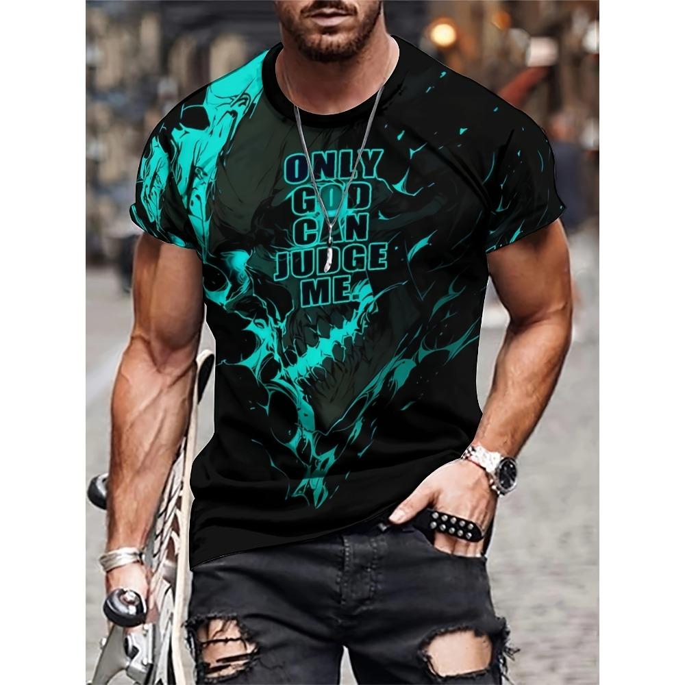 T-shirt Stampa Digitale 3D Top Manica Corta da Ragazzo e Uomo Versatile Traspirante