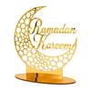 2Pcs Acrylic Eid Mubarak Table Decoration, Ramadan Moon Night Light, Ramadan Mubarak Decoration, Moon Star Ramadan