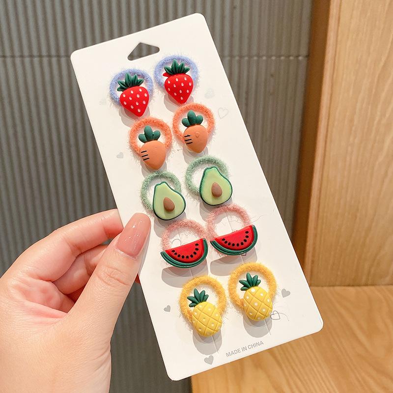 10-30PCS/Set, Cute Cartoon Animals, Hair Bands, Girls, Elastic Rubber Band, Headwear, Hair Accessories