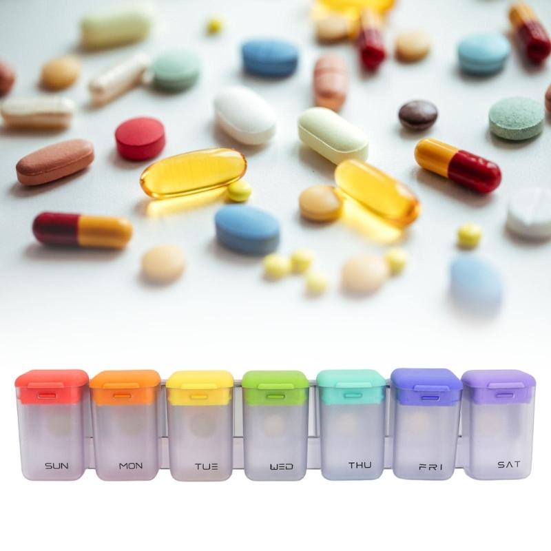 Transparent Refrigerator Mounted Pills Case With Silicone Lid Travel Friendly Medicine Container Tablets Organiser