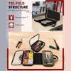 Roll Up Tool Bag with 3 Clear Window Cases Tri-fold Tool Bag Organizer Detachable Oxford Fabric Ideal for Crafts DIY Repair Men