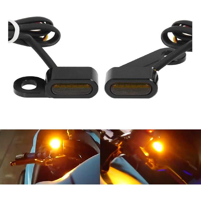 

LED Turn Signal Light Running Light Front Indicators Blinker Lights Mini Fit for Harley Sportster Iron 883 XL1200 Forty Eight 48 2004-2022 (Black Black Housing Smoked Lens