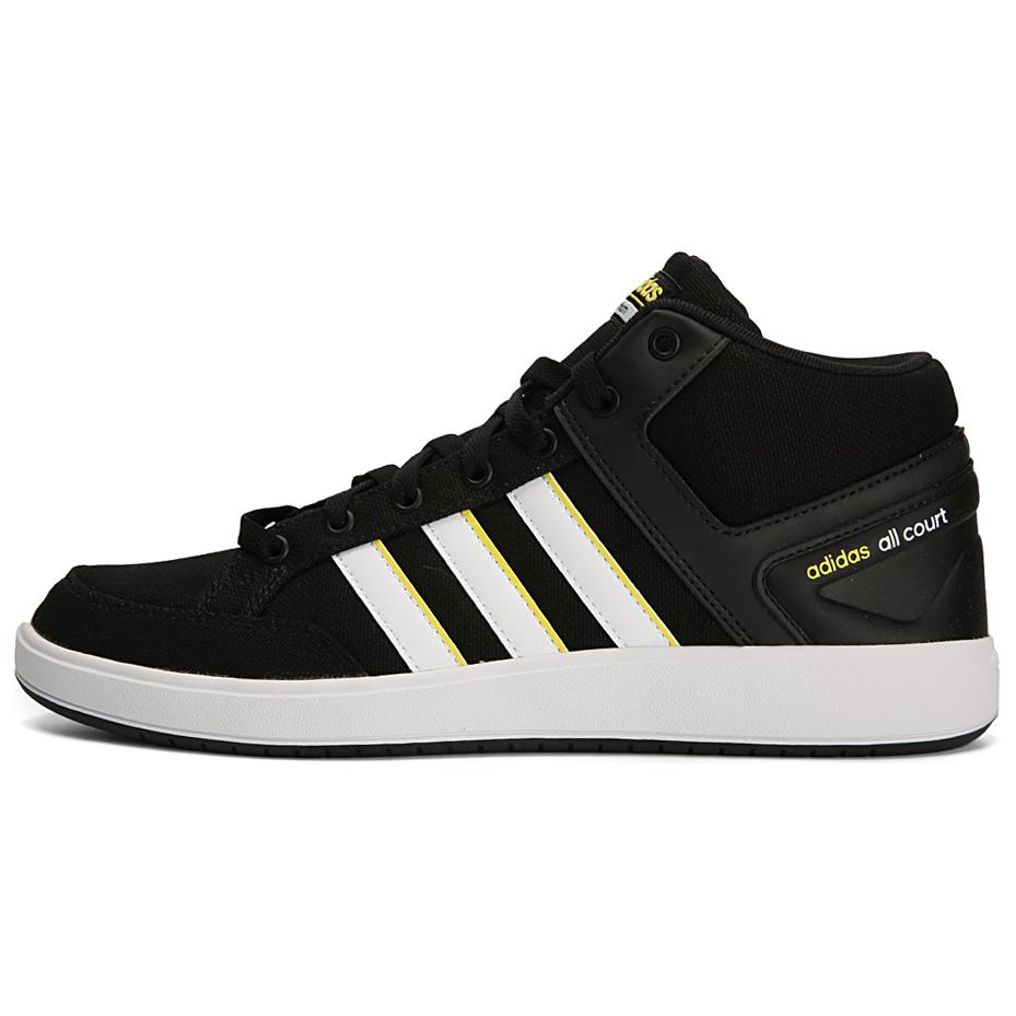 Adidas Cloudfoam All Court Comfortable Versatile Non-Slip Durable High-Top Tennis Shoes Men Sneakers Black B43873