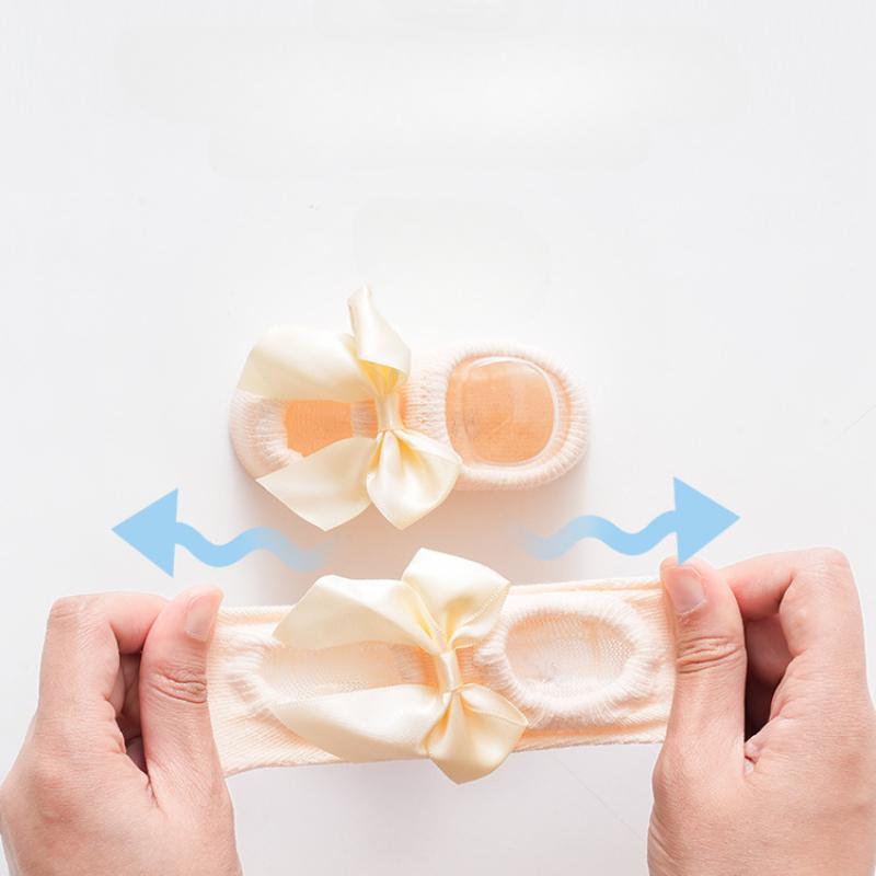 3Pairs Baby Girl Ankle Socks Lace Bow Infant Anti Slip Socks Children Home Floor Shoes Newborn Princess Pearl Low Cut Socks