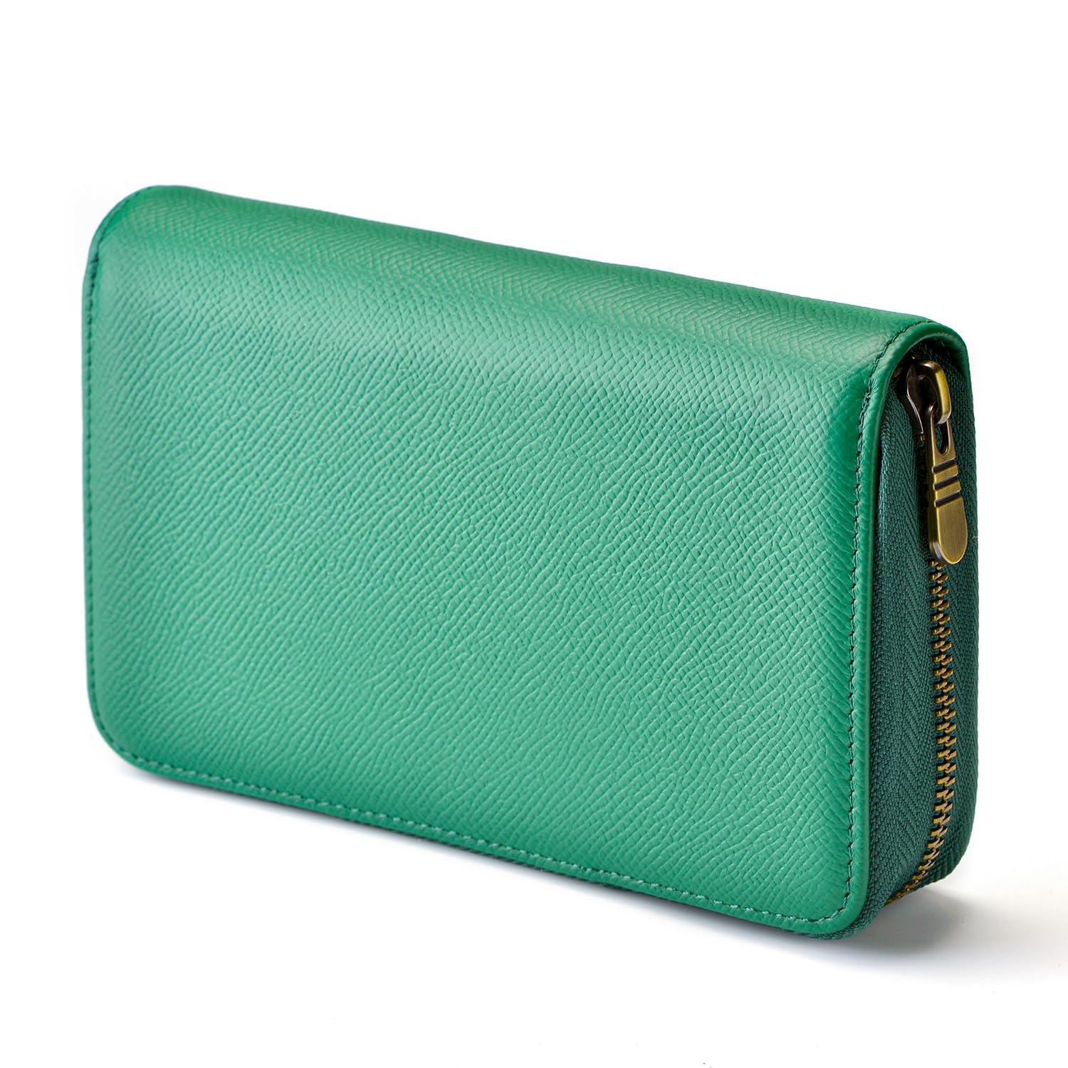 

Зеленый кожаный пенал из воловьей кожи на 10 ручек и перьевых ручек.