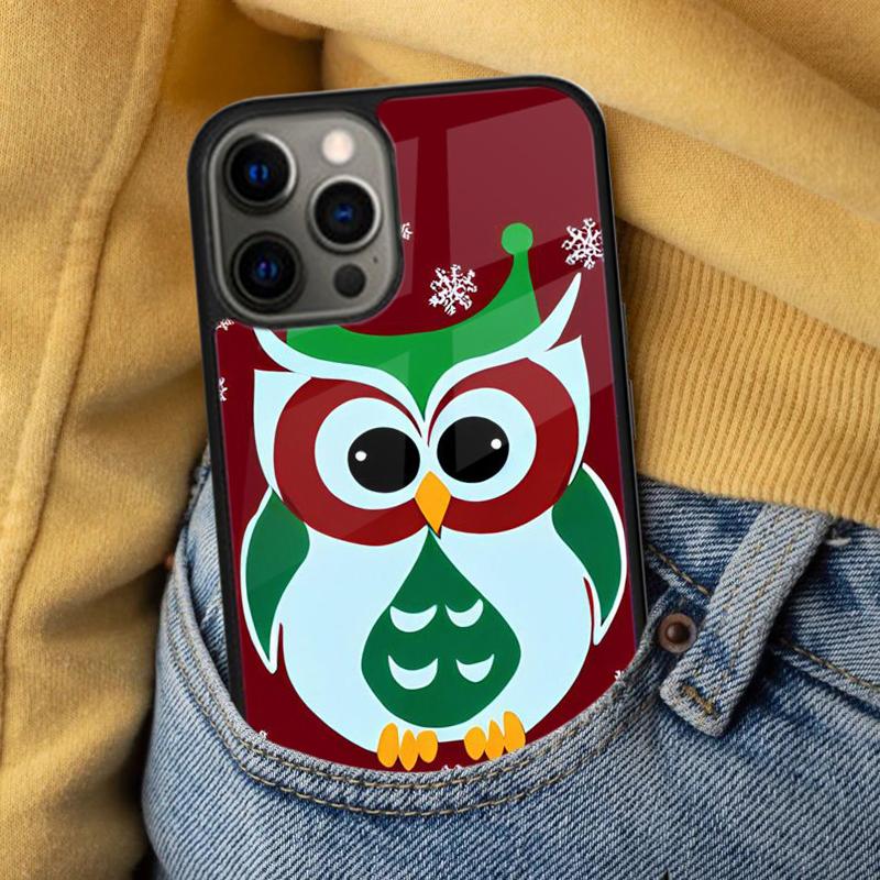 Christmas Owl Soft Phone Case for iPhone 17 Air 16e Pro max 15 Pro 13 14 Plus 11 12 MagSafe Magnetic Coque
