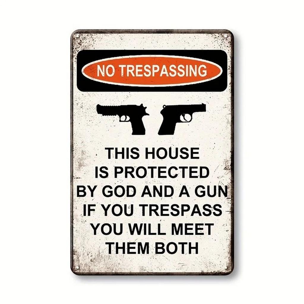 No Trespassing Plaque Metal Tin Signs Wall Decoration Vintage Art Posters Iron Painting for Man Cave Home Cafe Garden Club Bar