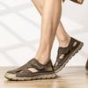 Yearcon Men's Breathable Leather Beach & Driving Sandals
