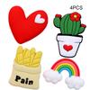 4PCS PVC Soft Plastic Color Printing Three-Dimensional Plant Food Cartoon Home Decor Fridge Magnet Refrigerator Decoration Gift