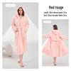 Women's Thickened A-Line Hooded Bathrobe: Pure Cotton, Absorbent & Quick-Drying, Perfect for Autumn/Winter Warmth After Bathing.