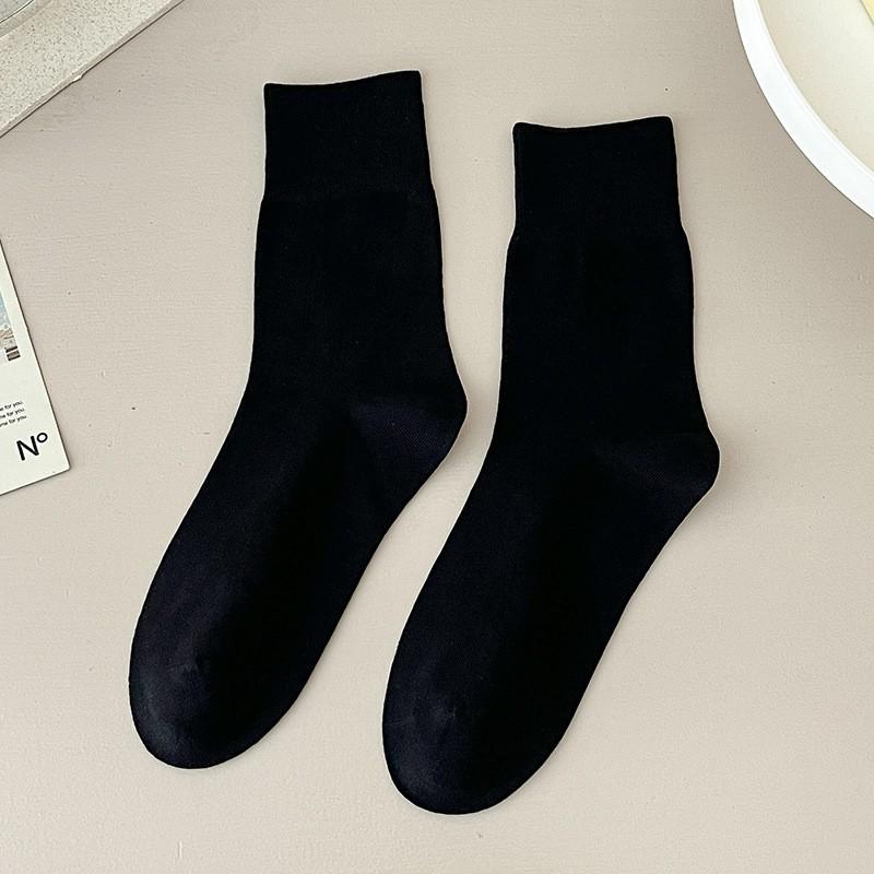 Socks Pure Cotton Boneless Stacking Socks Spring And Autumn Thin Breathable Sweat-Absorbing Deodorant Cotton Medium Tube Socks