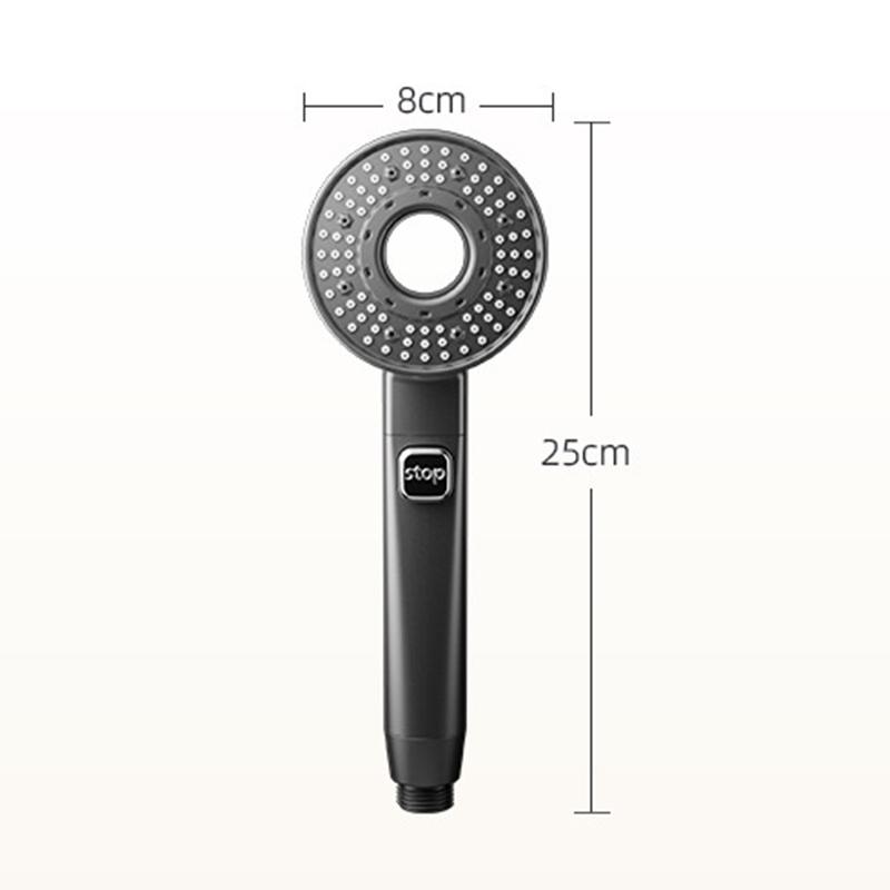 Five-speed Filter Super-pressurized Shower Head Handheld Hollow Large Water Outlet Bathroom Shower Head Set