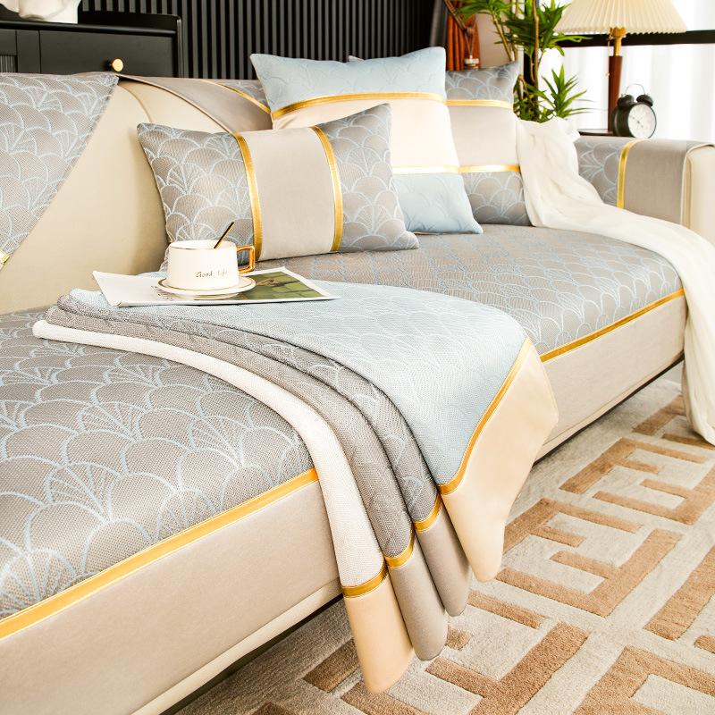 Light Luxury Modern High-End Seat Cushion Sofa Cushion Cooling Mat for Summer Ice Silk Non-Slip Ice Pad Sofa Cushion Seat Cushion for Summer