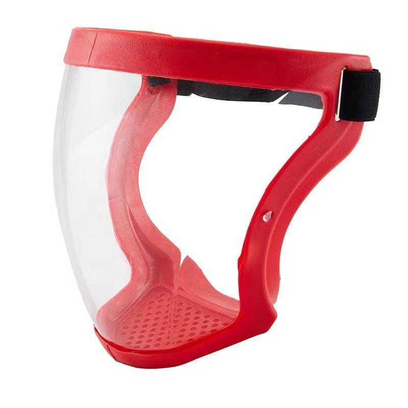 

Full-Face Transparent Protection Mask with Adjustable BuckleReusable and Heat-Resistant Facial Shield for Safety in Work Out красный