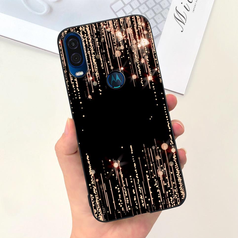 For Motorola One Vision Case One Macro BaCK Cover Gothic Black Cool Fashion Phone Mask For One Vision OneMacro Bumper Soft Matte
