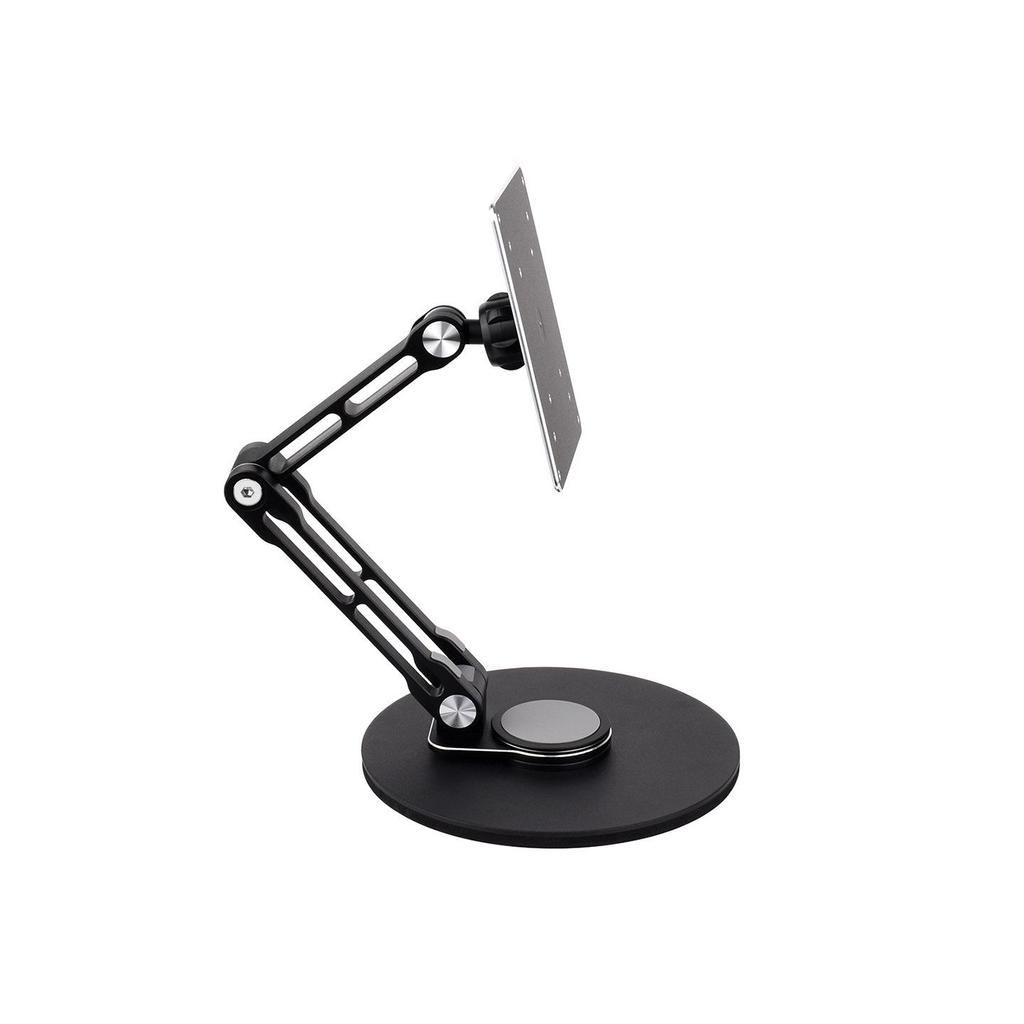 Portable Monitor Stand for 19" Displays, Adjustable with Multi-Axis Rotation and Weighted Base