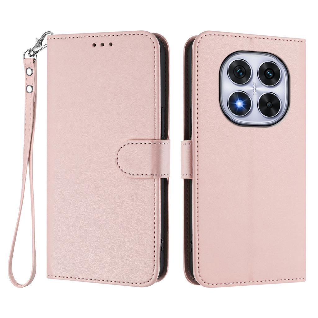 For Xiaomi Redmi Note 14 Pro 4G Leather Case Wallet Stand Phone Cover with Wrist Strap