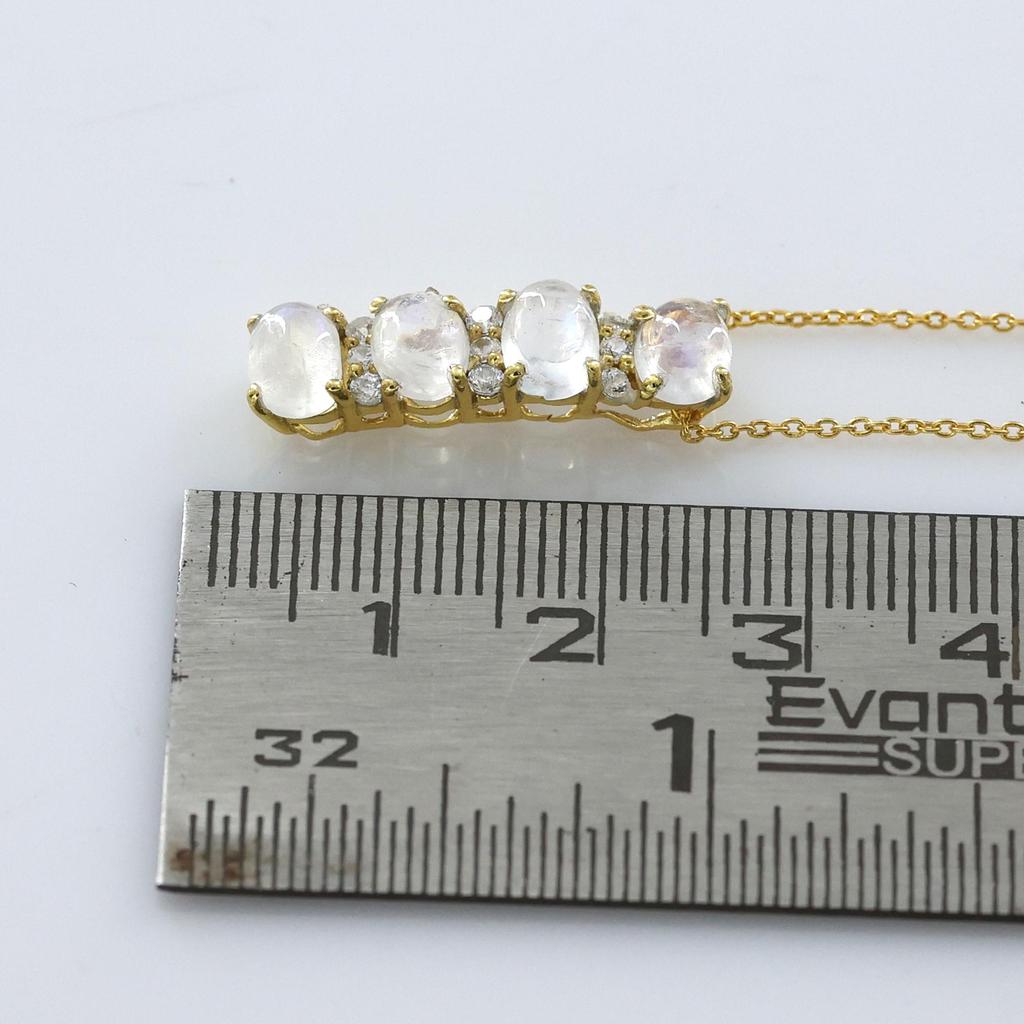 Silver Jewelry, Moonstone Gold Plated Jewelry, Women Necklace, Wedding Gift