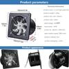 Ventilatore Estrattore Metallo Ferro per Ventilazione 4/6/8", Silenzioso con Valvola di Non Ritorno Anti-reflusso, Ventilatori da Parete&Finestra per Casa