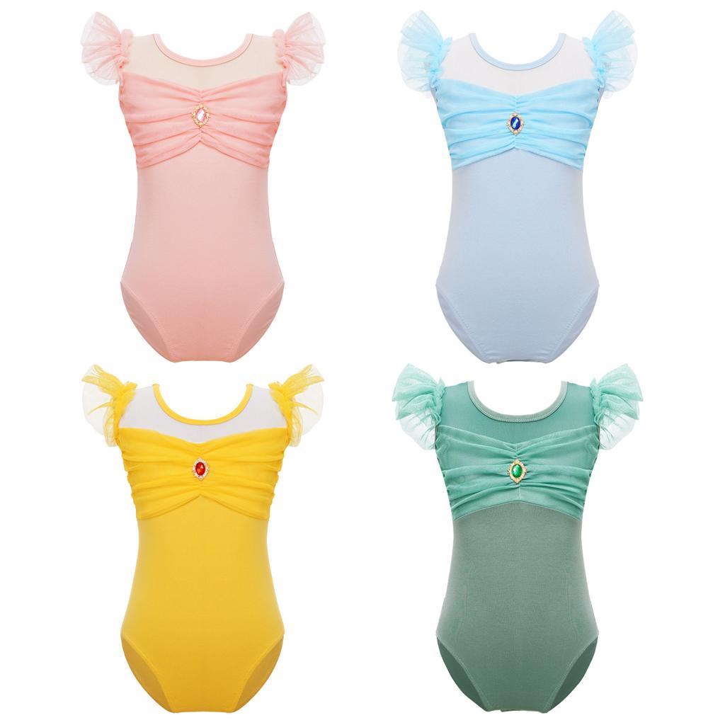 Ballet Leotards for Girls Kids Flying Sleeves Dance Bodysuit Ballerina Gymnastics Leotard