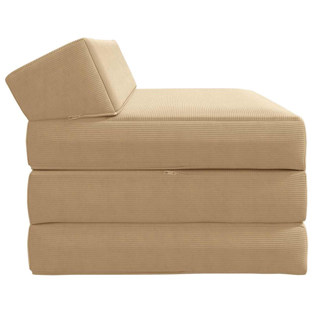 Folding Sofa Bed Green and Gray 120 x 60 x 49 cm Fabric